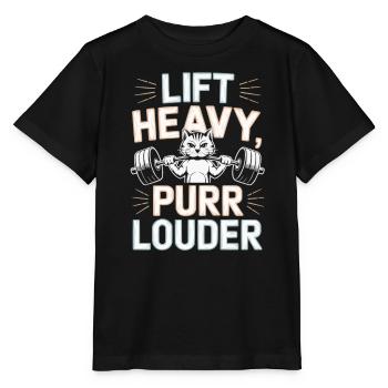 Bodybuilding Katze Fitness Workout Fitnessstudio Trainer - Stanley/Stella Kinder T-Shirt MINI CREATOR  - Schwarz - Vorne - Mikhail (115cm)