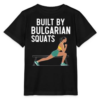 Bulgarische Kniebeuge Übung Fitness Workout Fitnessstudio - Stanley/Stella Kinder T-Shirt MINI CREATOR  - Schwarz - Vorne - Mikhail (115cm)