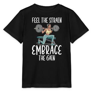 Bulgarische Kniebeuge Übung Fitness Workout Fitnessstudio - Stanley/Stella Kinder T-Shirt MINI CREATOR  - Schwarz - Vorne - Mikhail (115cm)