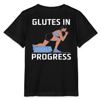Bulgarische Kniebeuge Übung Fitness Workout Fitnessstudio - Stanley/Stella Kinder T-Shirt MINI CREATOR  - Schwarz - Vorne - Mikhail (115cm)