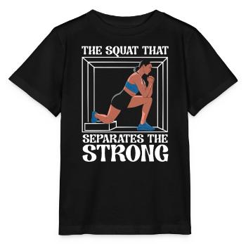 Bulgarische Kniebeuge Übung Fitness Workout Fitnessstudio - Stanley/Stella Kinder T-Shirt MINI CREATOR  - Schwarz - Vorne - Mikhail (115cm)