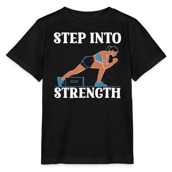 Bulgarische Kniebeuge Übung Fitness Workout Fitnessstudio - Stanley/Stella Kinder T-Shirt MINI CREATOR  - Schwarz - Vorne - Mikhail (115cm)