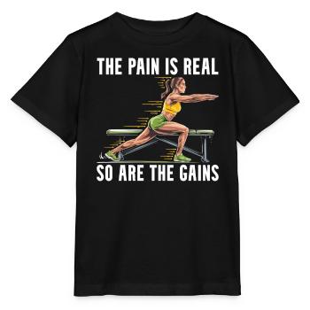 Bulgarische Kniebeuge Übung Fitness Workout Fitnessstudio - Stanley/Stella Kinder T-Shirt MINI CREATOR  - Schwarz - Vorne - Mikhail (115cm)