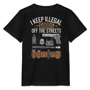 Emplois d’agent des douanes et de la protection des frontières dans les aéroports - T-shirt bio MINI CREATOR Stanley/Stella Enfant - noir - Devant - Mikhail (115cm)