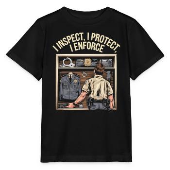 Emplois d’agent des douanes et de la protection des frontières dans les aéroports - T-shirt bio MINI CREATOR Stanley/Stella Enfant - noir - Devant - Mikhail (115cm)