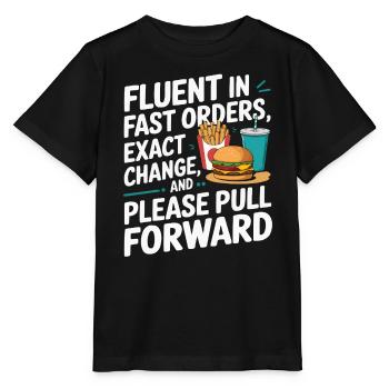 Drive Thru Operator Job Profession Fast Food - Stanley/Stella MINI CREATOR Kids’ T-Shirt - black - Front - Mikhail (115cm)