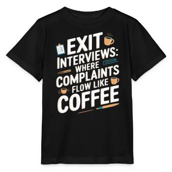 Entretien de départ d’un employé des ressources humaines - T-shirt bio MINI CREATOR Stanley/Stella Enfant - noir - Devant - Mikhail (115cm)