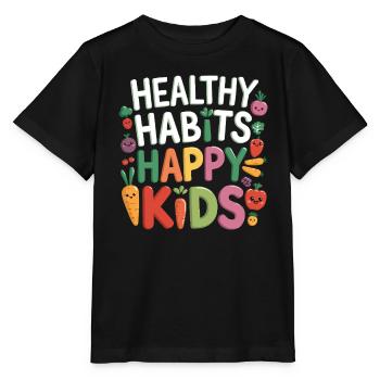 Healthy Eating Habits For Children Eat Green - Stanley/Stella MINI CREATOR Kids’ T-Shirt - black - Front - Mikhail (115cm)
