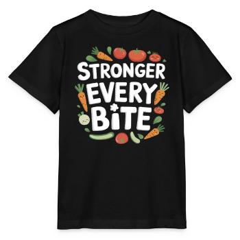 Healthy Eating Habits For Children Eat Green - Stanley/Stella MINI CREATOR Kids’ T-Shirt - black - Front - Mikhail (115cm)