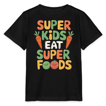 Healthy Eating Habits For Children Eat Green - Stanley/Stella MINI CREATOR Kids’ T-Shirt - black - Front - Mikhail (115cm)