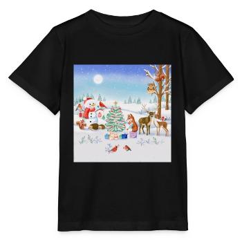 Conte de fées de Noël-hiver - T-shirt bio MINI CREATOR Stanley/Stella Enfant - noir - Devant - Mikhail (115cm)