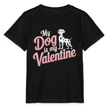 Mon chien est mon Valentin | Dalmatien Saint-Valentin - T-shirt bio MINI CREATOR Stanley/Stella Enfant - noir - Devant - Mikhail (115cm)