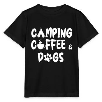Camping Coffee Dogs Leisure Time Out Camping Holidays - Stanley/Stella MINI CREATOR Kids’ T-Shirt - black - Front - Mikhail (115cm)