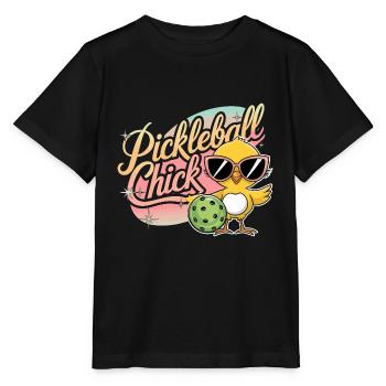 Pickleball Chick | Funny retro design - Stanley/Stella MINI CREATOR Kids’ T-Shirt - black - Front - Mikhail (115cm)