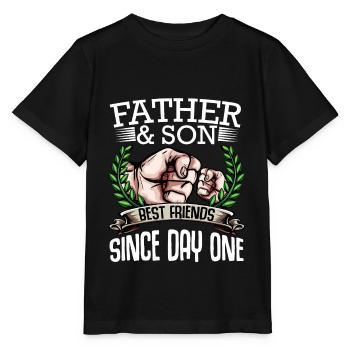 father and son - Stanley/Stella MINI CREATOR Kids’ T-Shirt - black - Front - Mikhail (115cm)