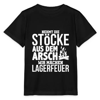 Lagerfeuer - Stanley/Stella Kinder T-Shirt MINI CREATOR  - Schwarz - Vorne - Mikhail (115cm)