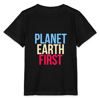 Planet Earth First - Fridays For Future - Stanley/Stella MINI CREATOR Kids’ T-Shirt - black - Front - Mikhail (115cm)