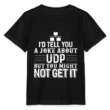 Informatique UDP blague programmeur d’ordinateur - T-shirt bio MINI CREATOR Stanley/Stella Enfant - noir - Devant - Mikhail (115cm)