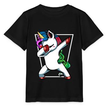 Dabbing Dab Licorne Mignon créature fabuleuse cadeau - T-shirt bio MINI CREATOR Stanley/Stella Enfant - noir - Devant - Mikhail (115cm)