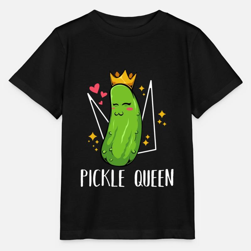 Pickle - Pickle Queen - Kawaii Concombre Vegan - T-shirt bio MINI CREATOR Stanley/Stella Enfant - noir
