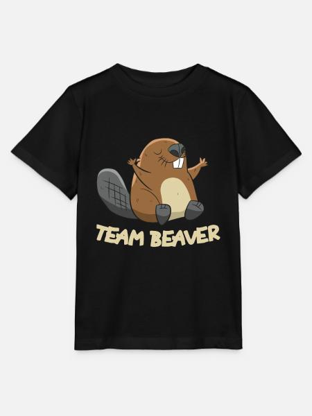 Team Beaver Team Biber - Stanley/Stella Kinder T-Shirt MINI CREATOR  - Schwarz