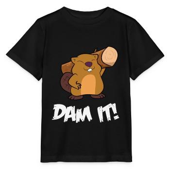 Lustiger Biber Staudamm Cooler Biber - Stanley/Stella Kinder T-Shirt MINI CREATOR  - Schwarz - Vorne - Mikhail (115cm)