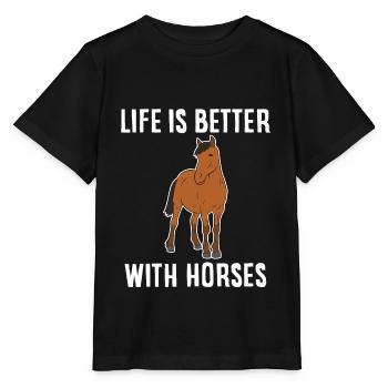 Faire des chevaux La vie Meilleur amour des chevaux - T-shirt bio MINI CREATOR Stanley/Stella Enfant - noir - Devant - Mikhail (115cm)