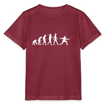 Fechten Evolution Lustiges Fechten Sport Fechten - Stanley/Stella Kinder T-Shirt MINI CREATOR  - Burgunderrot - Vorne - Kain (125cm)