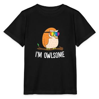 Hibou hibou joyeux - T-shirt bio MINI CREATOR Stanley/Stella Enfant - noir - Devant - Mikhail (115cm)