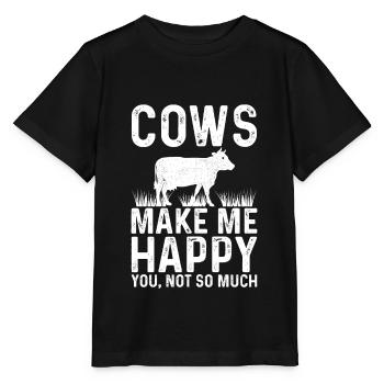 Vaches Me Heureux agriculteur lait vache - T-shirt bio MINI CREATOR Stanley/Stella Enfant - noir - Devant - Mikhail (115cm)