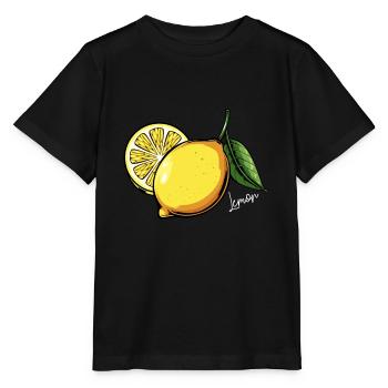 Lemon Yellow Fruit Fruit Healthy Eating - Stanley/Stella MINI CREATOR Kids’ T-Shirt - black - Front - Mikhail (115cm)