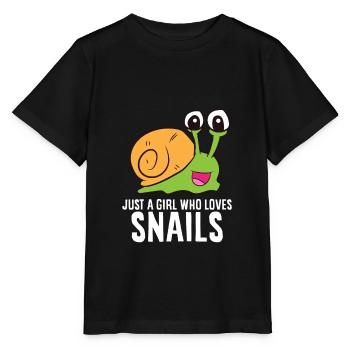 Juste une fille Qui Loves Snails Cute Snail Girl - T-shirt bio MINI CREATOR Stanley/Stella Enfant - noir - Devant - Mikhail (115cm)