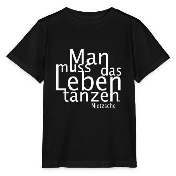 Philosophisches Zitat von Nietzsche. - Stanley/Stella Kinder T-Shirt MINI CREATOR  - Schwarz - Vorne - Mikhail (115cm)