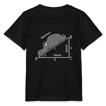 Mathe Pythagore Hypothenuse Hippopotame - T-shirt bio MINI CREATOR Stanley/Stella Enfant - noir - Devant - Mikhail (115cm)