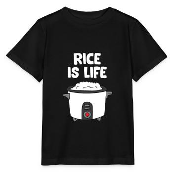 Le riz est la vie Chine sûr riz cuiseur - T-shirt bio MINI CREATOR Stanley/Stella Enfant - noir - Devant - Mikhail (115cm)