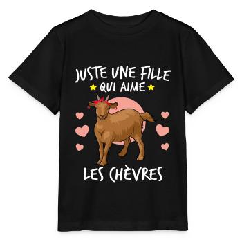 Juste Une Fille Qui Aime Les Chèvres - T-shirt bio MINI CREATOR Stanley/Stella Enfant - noir - Devant - Mikhail (115cm)