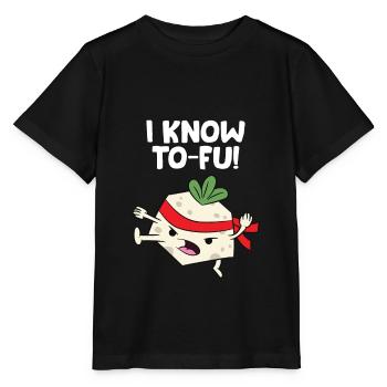 Tofu Vegan I Know Karate Tofu Kung Fu Tofu - T-shirt bio MINI CREATOR Stanley/Stella Enfant - noir - Devant - Mikhail (115cm)