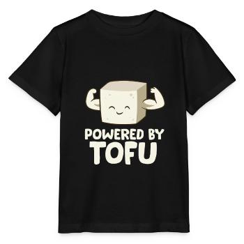Vegan Vegetarian Love Tofu Powered By Tofu - T-shirt bio MINI CREATOR Stanley/Stella Enfant - noir - Devant - Mikhail (115cm)
