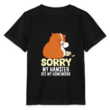 Mon hamster a mangé l’exercice de la maison - T-shirt bio MINI CREATOR Stanley/Stella Enfant - noir - Devant - Mikhail (115cm)