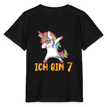 7th Birthday, Ich bin 7 Geburtstag für Mädchen - Stanley/Stella Kinder T-Shirt MINI CREATOR  - Schwarz - Vorne - Mikhail (115cm)