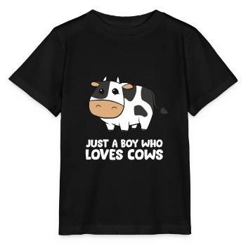Juste un garçon qui aime les vaches - T-shirt bio MINI CREATOR Stanley/Stella Enfant - noir - Devant - Mikhail (115cm)