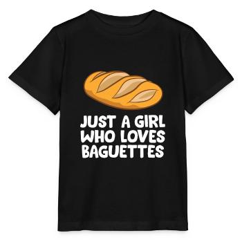 Nur ein Mädchen, das Baguettes liebt - Stanley/Stella Kinder T-Shirt MINI CREATOR  - Schwarz - Vorne - Mikhail (115cm)