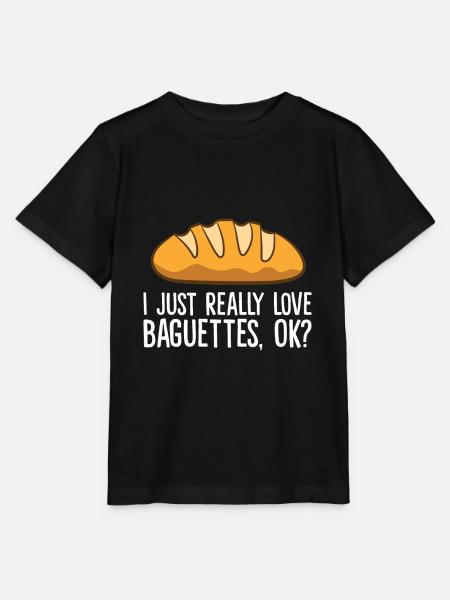 Ich mag Baguettes einfach sehr - Stanley/Stella Kinder T-Shirt MINI CREATOR - Schwarz