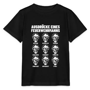 Feuerwehrhelm Ausdrücke Feuerwehr Kleidung - Stanley/Stella Kinder T-Shirt MINI CREATOR  - Schwarz - Vorne - Mikhail (115cm)