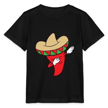 Chili Dabbing Lustiges Chili - Stanley/Stella Kinder T-Shirt MINI CREATOR  - Schwarz - Vorne - Mikhail (115cm)