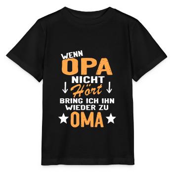 Mein Opa Enkelkind Jungen Enkel Großvater - Stanley/Stella Kinder T-Shirt MINI CREATOR  - Schwarz - Vorne - Mikhail (115cm)