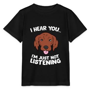 Ich höre dich, ich höre nur nicht zu Lustiger - Stanley/Stella Kinder T-Shirt MINI CREATOR  - Schwarz - Vorne - Mikhail (115cm)