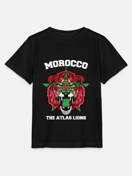 Maroc Lion Drapeau Maillot Football Équipe Sport - T-shirt bio MINI CREATOR Stanley/Stella Enfant - noir
