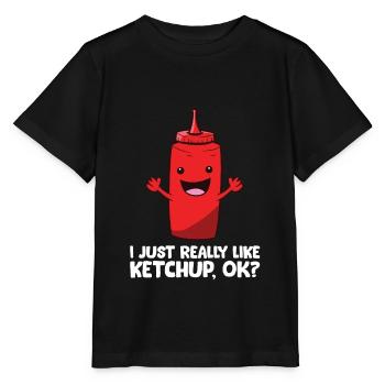 J’aime juste le ketchup, d’accord? Ketchup - T-shirt bio MINI CREATOR Stanley/Stella Enfant - noir - Devant - Mikhail (115cm)