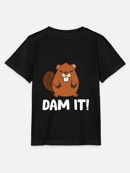 Lustiger Biber Dam It Niedlicher Biber - Stanley/Stella Kinder T-Shirt MINI CREATOR  - Schwarz
